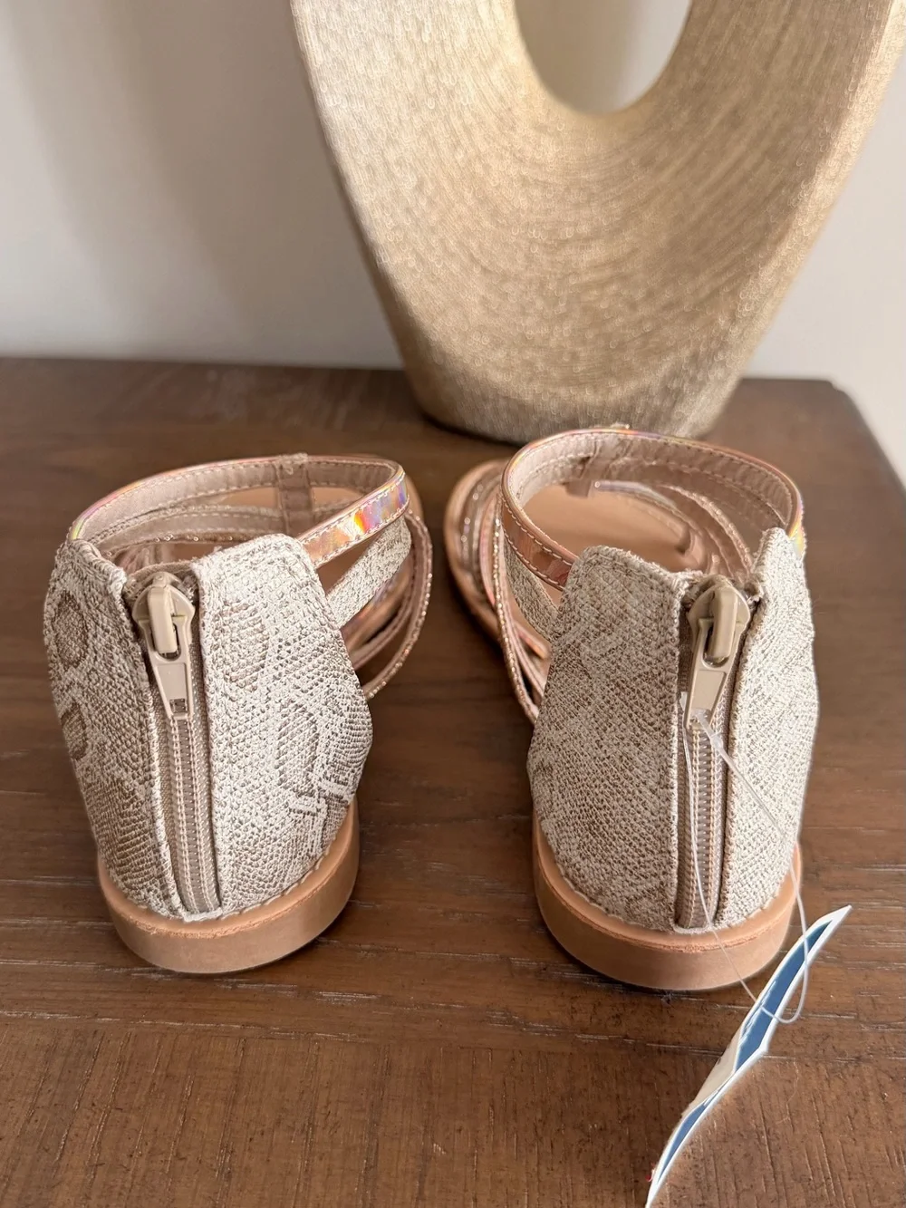 Kid’s Rose Gold Strappy Gladiator Sandals